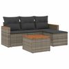 vidaXL 5-delige Loungeset met kussens poly rattan grijs