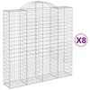 vidaXL Schanskorven 8 st gewelfd 200x50x200/220 cm ijzer
