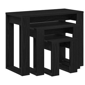 vidaXL Nesttafels 3 st Zwart Eiken 61 x 28 x 47 cm Bewerkt hout
