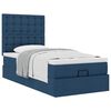 vidaXL Bed met matras 90x200 cm stof blauw