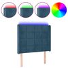 vidaXL Hoofdbord LED 103x16x118/128 cm fluweel donkerblauw