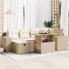 vidaXL 8-delige Loungeset met kussens poly rattan acacia beige