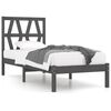 vidaXL Bedframe massief grenenhout grijs 90x200 cm