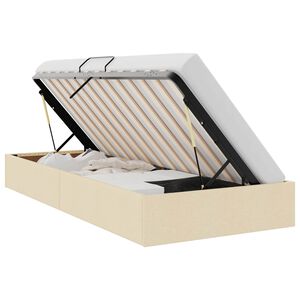 vidaXL Ottoman Bedframe met opslag Cr&egrave;me 90 x 190 cm Stof