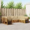 vidaXL Sofa-Sets 9 pcs Natuurlijk en Beige Massief Acaciahout