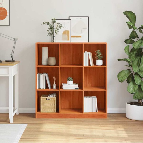 vidaXL Boekenkast Wasbruin 104 x 33 x 110 cm Massief grenenhout