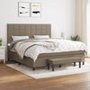 vidaXL Boxspring met matras stof taupe 180x200 cm