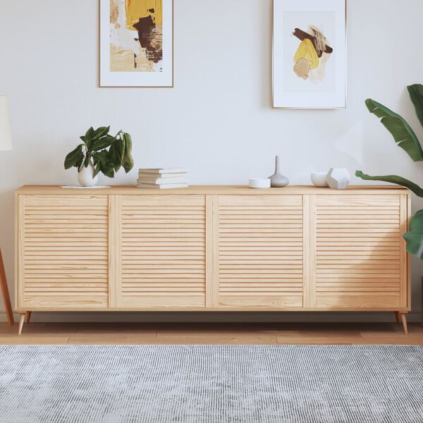 vidaXL Kastdeuren met lamellen 4 st 69x59,4 cm massief grenenhout