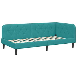 vidaXL Hoekbedframe met hoofdeinde Turquoise 90 x 190 cm Fluweel