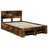 vidaXL Bedframe met hoofdeinde Gerookt eiken 120 x 200 cm Bewerkt hout