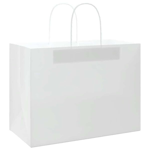 vidaXL Papieren zakken 50 st met hengsels 32x17x25 cm wit