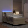 vidaXL LED Box Spring Bed Lichtgrijs en wit. 90 x 200 cm Katoen Stof