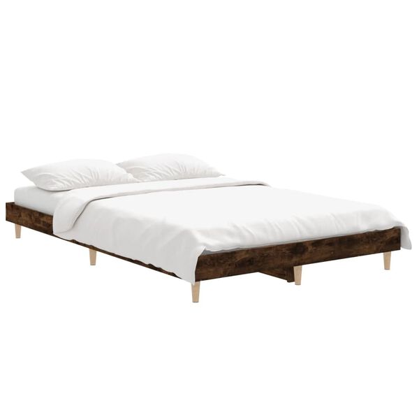 vidaXL Bedframe zonder matras hout gerookt eikenkleurig 120x190 cm