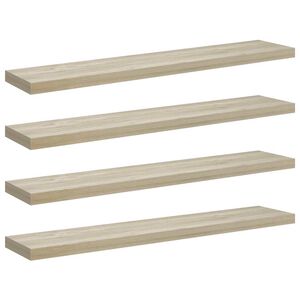vidaXL Wandschappen zwevend 4 st 120x23,5x3,8 cm MDF eikenkleurig