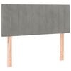 vidaXL Boxspring met matras en LED fluweel lichtgrijs 90x200 cm
