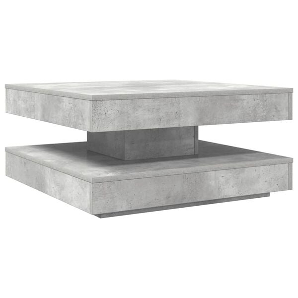 vidaXL Salontafel 360 graden draaibaar 70x70x34,5 cm betongrijs