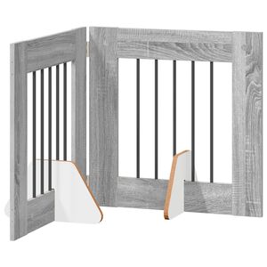 vidaXL Opvouwbaar hondenhek met standaards 2 pcs Grijs sonoma 120,5 cm