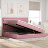 vidaXL Opbergbed met LED met matras met LED Roze 200 x 200 cm Fluweel