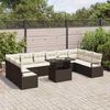 vidaXL Tuin Sofa Set met kussen 11 pcs Bruin en Cr&egrave;me poly rattan