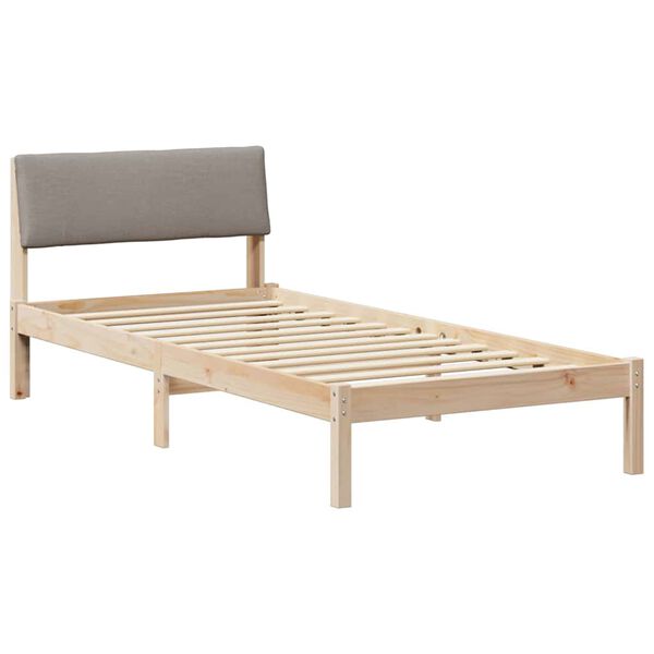 vidaXL Bedframe Bruin en taupe 100 x 200 cm Massief grenenhout