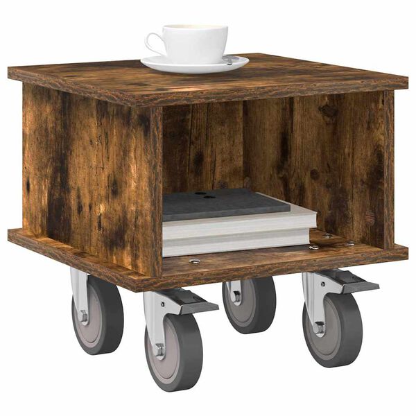 vidaXL TV-standaard Gerookt eiken 37 x 35 x 35 cm Bewerkt hout