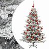 vidaXL Kunstkerstboom met kerstbal 150 cm 150 LED's Warmwit PE & PVC