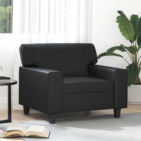 vidaXL Fauteuil 60 cm kunstleer zwart
