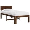 vidaXL Eenpersoonsbed met hoofdbord ROSTOCK Donkerbruin 90 x 190 cm