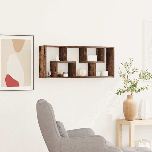 vidaXL Wandschap 36x16x90 cm bewerkt hout gerookt eikenkleurig