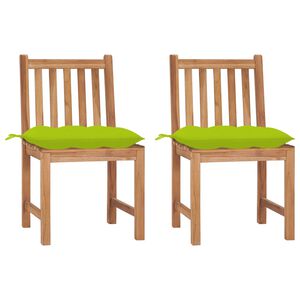vidaXL Tuinstoelen 2 st met kussens massief teakhout
