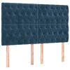 vidaXL Boxspring met matras en LED fluweel donkerblauw 160x200 cm