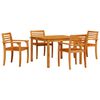 vidaXL Tuin eettafelset 5 st Bruin Massief Acaciahout
