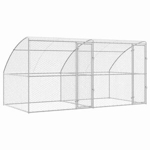 vidaXL Hondenhok 2 pcs Zilver 4 x 2 x 2 m Gegalvaniseerd staal