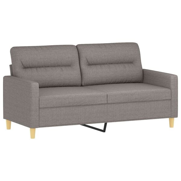 vidaXL 3-delige Loungeset met kussens stof taupe