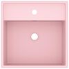 vidaXL Wastafel met overloop vierkant 41x41 cm keramiek matroze