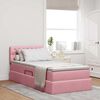 vidaXL Opslag bed met matras met hoofdeinde Roze 90 x 200 cm Fluweel