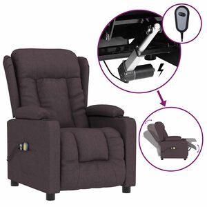 vidaXL Massagestoel elektrisch verstelbaar stof donkerbruin