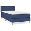vidaXL Boxspring met matras stof blauw 90x200 cm