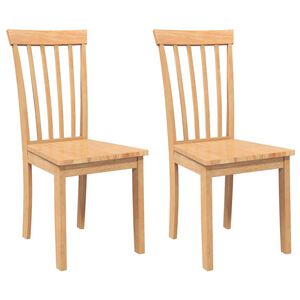 vidaXL Eetkamerstoelen 2 st massief hout naturel rubber