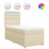 vidaXL Boxspring met matras stof cr&egrave;mekleurig 90x200 cm
