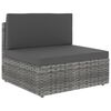 vidaXL Middenbank sectioneel poly rattan grijs