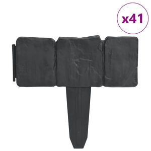 vidaXL Gazonranden 41 st steen-look 10 m kunststof
