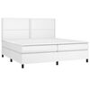 vidaXL Boxspring met matras en LED kunstleer wit 200x200 cm