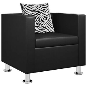 vidaXL Fauteuil kunstleer zwart
