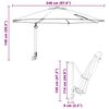 vidaXL Tuinparasol Groen 248 x 248 x 148 cm Polyester en staal