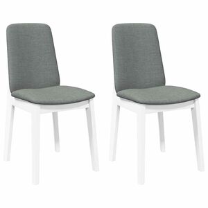 vidaXL Eetkamerstoelen met kussens 2 st massief hout rubber wit
