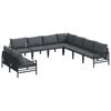 vidaXL Tuinbankenset 9 st Zwart Staal