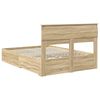 vidaXL Bedframe met hoofdeinde Sonoma Eiken 140 x 200 cm Bewerkt hout