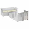 vidaXL 5-Zits Tuin Sofa met Kussens Rattan Look PP Wit