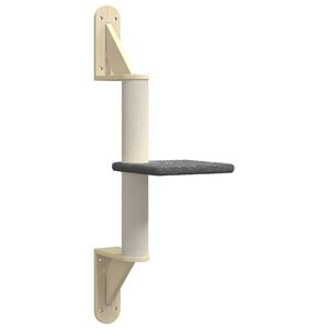 vidaXL Kattenmeubel wandgemonteerd met krabpaal 85,5 cm donkergrijs